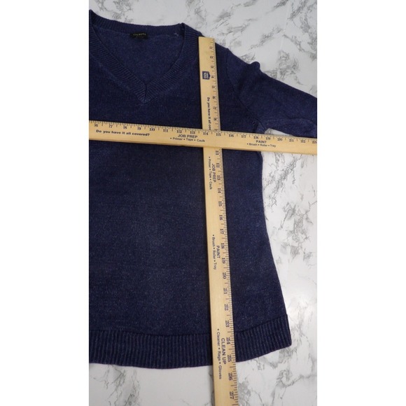 Talbots 100% Linen Popover Knit Sweater V-Neck Breathable Coastal Women's Large - Picture 5 of 11